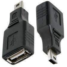 Adaptador usb fêmea para mini usb macho 5 pinos